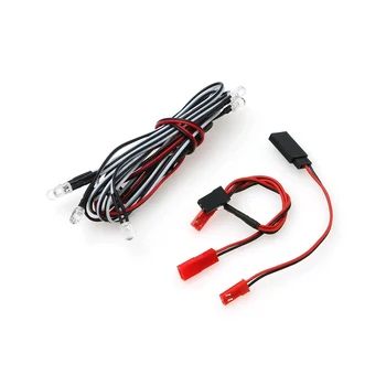 Комплект из 6 светодиодов 5 мм 4 белых 2 красных 5 мм с кабелем преобразования для радиоуправляемого автомобиля 1/10 1/8 Axial SCX10 TRX4 D90.