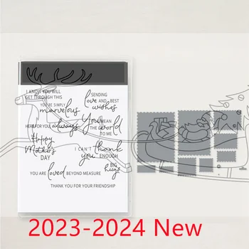 Рождественский прозрачный штамп и штамп для бумажных открыток для вырезок своими руками, шаблон для тиснения, Весенняя штамповочная пластина, штампы для рукоделия 2024 г.